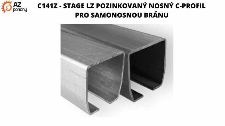 C141Z - STAGE LZ POZINKOVANÝ NOSNÝ C-PROFIL PRO SAMONOSNOU BRÁNU